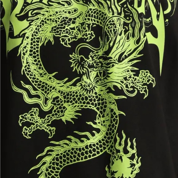 NWT Black Printed Loiter Graphics T-Shirt Sz M - Picture 3 of 4